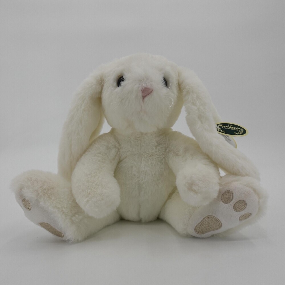 Bearington Collection Whiskers White Bunny Rabbit Plush Small Stuffed Toy Cute